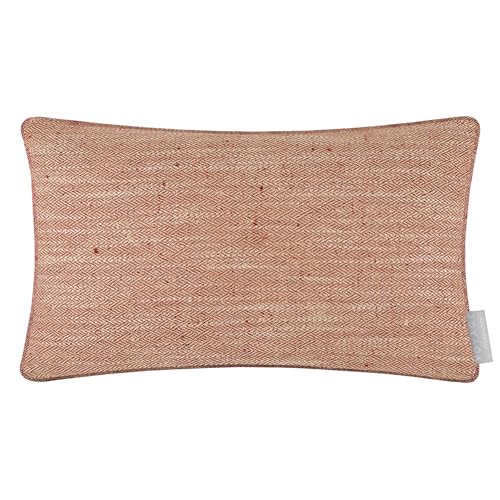 Voyage Maison Jedburgh Feather Filled Cushion – Herringbone Textured Woven Artisan Country Décor (Rust - 30x50cm)