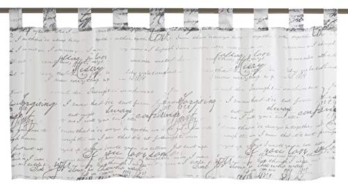Elbersdrucke Loveletter 00 198695 Semi-Transparent Bistro Curtain 48 x 140 cm White