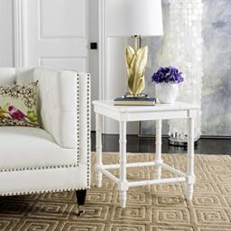 SAFAVIEH Modern Accent Table with Wooden, in White, 50 X 50 X 55.88