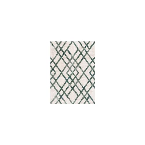 "Safavieh Moroccan Shaggy Rug for Living Room Dining Room Bedroom - Berber Shag Collection Short Pile Ivory 96"" X 120"""