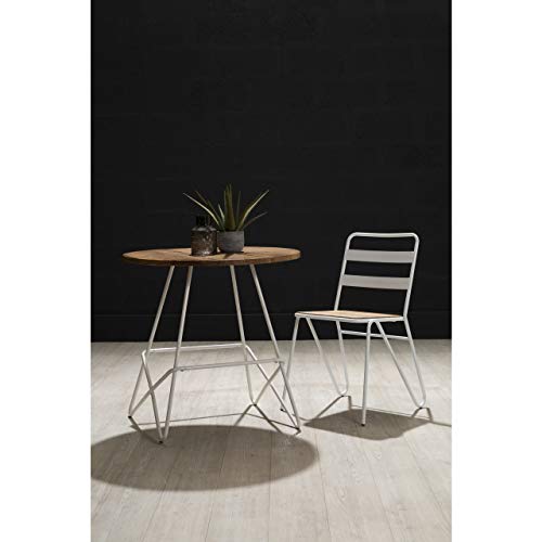 Premier Housewares Side Table, Coffee Tables for dining & Living Room, Metal, w80 x d80 x h75cm - White