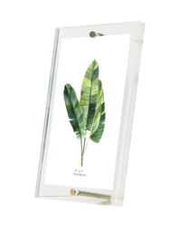 Inov8 Framing Premium Diamond Cut Acrylic with Peg Stand Picture Frame -for a 5x7 inch (12x17cm) Photo, Silver