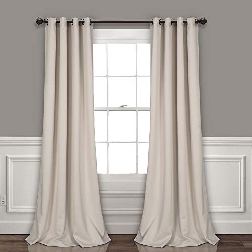 "Lush Decor Insulated Grommet Blackout Curtains Panel Pair, 52"" W x 95"" L, Wheat"