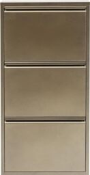 Kare Design Shoe Container Caruso 3, Bronze, Steel, 3 Tipping Compartments, Space for 6 Pairs of Shoes, Slim, Space-Saving Cabinet, Storage, Organizer for Hallway, 103x50x14 cm (H/W/D)