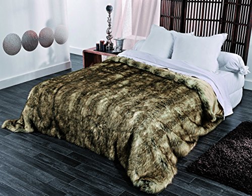 Linder 5011/28 / 841/230 Grizzly Fur Fabric Bed, Cotton, 250 x 230 CM, Beige