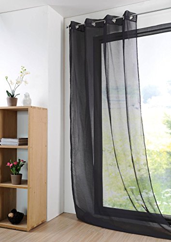 LOVELY CASA Monna Polyester Curtain 140 x 280 280 x 140 cm Black