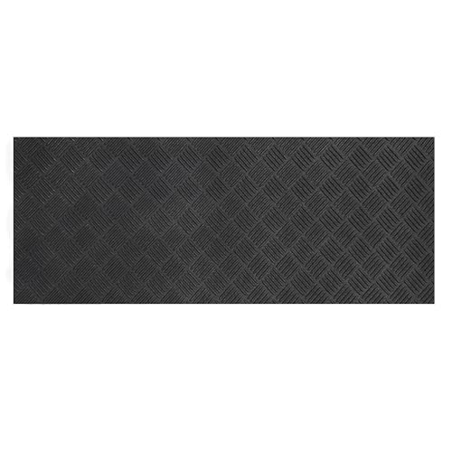 Nicoman Rubber Doormat, Non-Slip Deckplate Surface, Low-Profile, Heavy-Duty Water-Resistant, Indoor Outdoor Entrance Patios Garden Garages (Black, 150cm x 60cm)