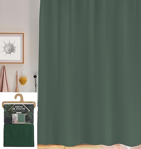 Urban living Dark Leaf Plastic Shower Curtain with 12 Rings 180 x 200 cm