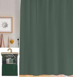 Urban living Dark Leaf Plastic Shower Curtain with 12 Rings 180 x 200 cm