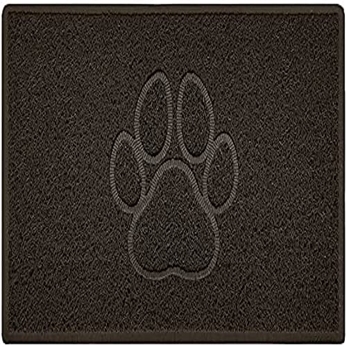Nicoman Paw Embossed Shape Outdoor Only Dirt-Trapper Door Mat Washable Barrier Heavy Duty Doormat - (Drainage Open-Back, Medium, Brown, 75 x 44cm)