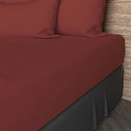 Soleil d'ocre, Plain Brick Cotton Fitted Sheet, 57 Thread Count, 180 x 200 cm