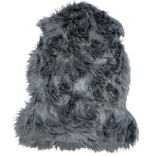 Kampala Hill Luxury Faux Rabbit Fur Rug With Suede Backing Area Rug Plush Soft Accent Rug Dark Grey 60x90cm