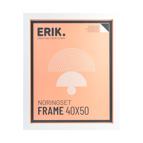 Grupo Erik 40x50 Picture Frame - White Photo Frames Wall, Large Picture Frames 50cm x 40cm, Family Photo Frame, Art Wall Decor - New Home Gifts, Home Decor Gifts
