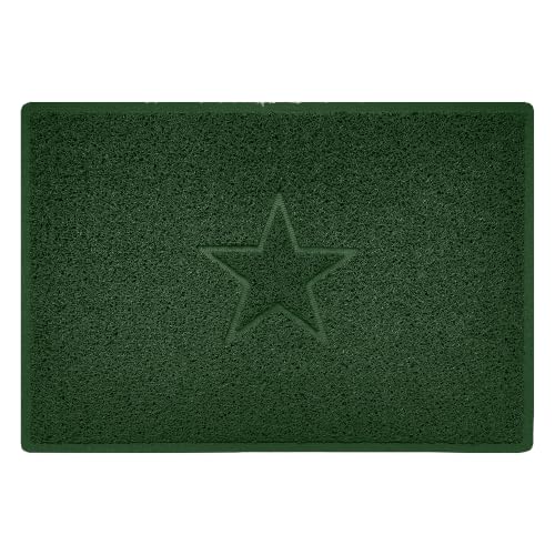 Nicoman Star Shape Embossed Entrance Door Mat Non Slip Dirt Trapper PVC Spaghetti Mat with Rubber Base, Jet Washable Quick Drying Doormat Indoor or Outdoor - (Large, Green, 90 x 60cm)