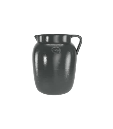 Artevasi Gaia Pitcher, Traditional Home Decor, Handmade home decor, Decorative Flower vase, Ceramic, Anthracite, 20cm high