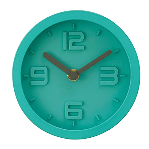 Premier Housewares Wall Clock Cyan Frame/Cyan Finish Frame Clocks For Living Room/Bedroom/Contemporary Style Round Shaped Design Metal Clocks For Hallways 4 x 16 x 16