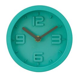 Premier Housewares Wall Clock Cyan Frame/Cyan Finish Frame Clocks For Living Room/Bedroom/Contemporary Style Round Shaped Design Metal Clocks For Hallways 4 x 16 x 16