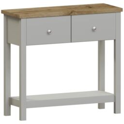 Vida Designs Arlington Console Table Shelf Hallway Side End Dressing Table MDF (Grey, 2 Drawer)