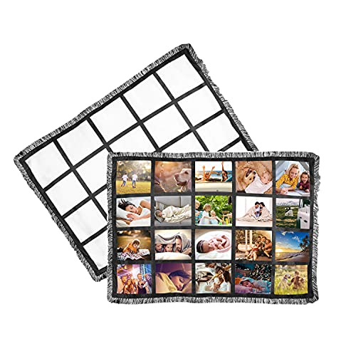 "Zeloyaut 2 Pack 40""X60"" Sublimation Blank Throw Blankets for Heat Press, Baby Printed Blanket, 100% Polyester, Custom Personalised Sublimation Photo with 20 Panel"