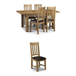 Julian Bowen Astoria Dining Table & 4 Chairs Set, Oak Effect - W180 x D90cm