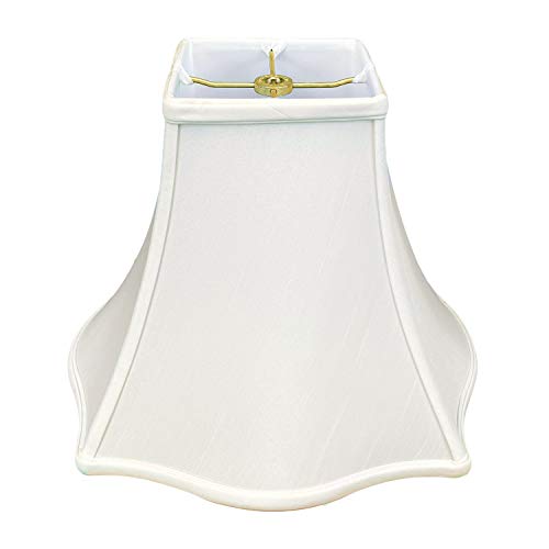 Royal Designs, Inc Fancy Square Bell Basic Lamp Shade, Fabric, White