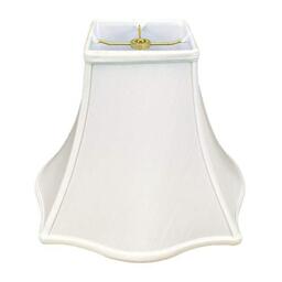 Royal Designs, Inc Fancy Square Bell Basic Lamp Shade, Fabric, White