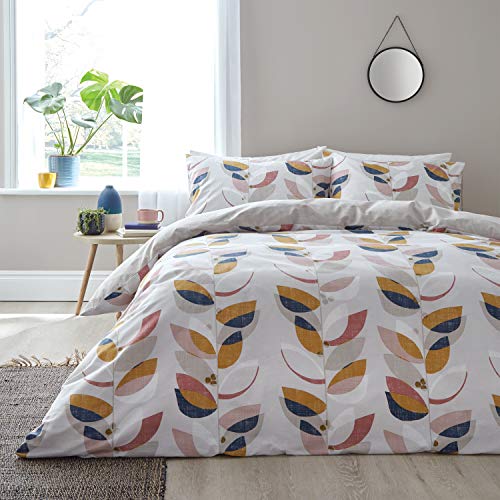 Bianca Layered Leaf Egyptian Cotton Single Duvet Set Natural