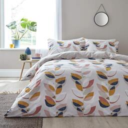 Bianca Layered Leaf Egyptian Cotton Single Duvet Set Natural