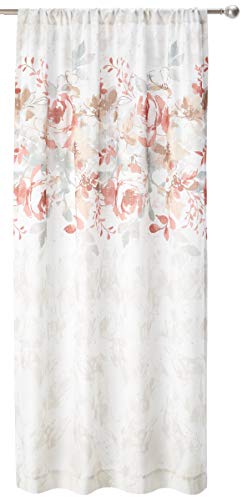 "CHF Flip Over Rod Pocket Single Curtain Panel, Polyester, Spice, 50"" W x 84"" L (Pack of 1)"