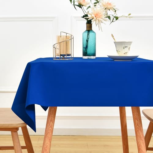 NEWISHER Blue Small Square Tablecloth 42 x 42 inch, Washable Table Cloth - Heavy Duty Polyester Fabric Table Cloth, Reusable Solid Square Table Cover for Dining, Kitchen, Party, Wedding Indoor Outdoor