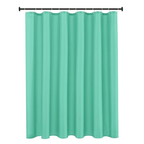 Biscaynebay Extra Long Fabric Shower Curtain Liners, 182.9 cm Width x 213.4 cm Length, Teal Bathroom Curtains, Water Resistant, Rust Resistant Grommets, Weighted Base, Machine Washable