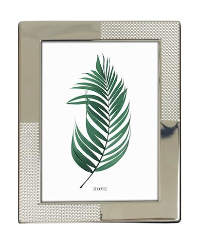 Inov8 Framing Tarnish Resistant Silver Plated Picture Frame - Corner Pin Dot Design for 8x6 Inch (20x15cm) Photo