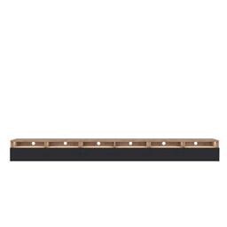 Selsey REDNAW - Modern TV Stand/TV Cabinet with 3 Drawers / 300 cm/Wotan Oak/Black Gloss/LED lighting