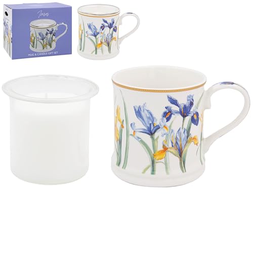 The Leonardo Collection 350ml Iris Candle Gift Set for Women & Men - Lovely Decorative Accessories for Home Decor - Aromatherapy Large Scented Candles for Any Celebrations