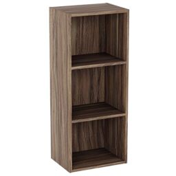 Vida Designs Oxford 3 Tier Cube Bookcase, Walnut Wooden Shelving Display Storage Unit Office Living Room Furniture