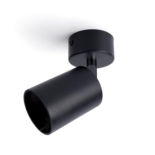 Integral LED Siena Single GU10 LED Spotlight - Modern Indoor Ceiling and Wall Light Fitting - Adjustable and Rotatable - Ideal for Living Room, Bedroom, Kitchen and Office - Premium Matt Black Finish