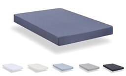 Todocama - Fitted sheet in extra soft brushed microfibre. (Bed 120 x 190/200 cm, Greyish Blue)