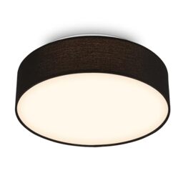 Briloner - LED Ceiling Light with Fabric Shade, 16W 1800lm, 3000K Warm White, Ceiling Lights Living Room, LED Lights for Bedroom, Kitchen Light, 30 x 10.5 cm, Black