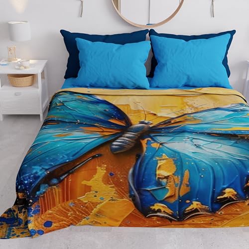 PETTI Artigiani Italiani - Single Bedspread Spring Summer Lightweight Single Blanket, Bed Sheets Bedspread, Mariposa 2 100% Made in Italy