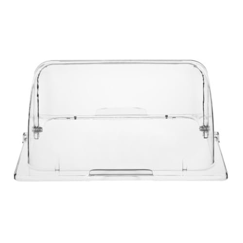 Olympia Kristallon Clear Polycarbonate Rolltop Cover, GN 1/2 - Locks securely onto compatible buffet pans to prevent cross-contamination and retain heat during busy service shifts.
