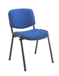 Office Hippo Heavy Duty Stackable Reception Chair, Black Frame, Fabric, Royal Blue