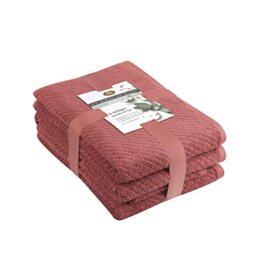 Gözze - Towel Set, 2 Hand Towels (50 x 100 cm), 2 Bath Towels (70 x 140 cm) and 2 Guest Towels (30 x 50 cm), 100% Cotton, 480 g/m² - Red