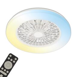 BRILONER - Ceiling Light with Fan, Remote Control, Dimmable, CCT, LED Fan, Ceiling Fans, Modern Ceiling Fan, Ceiling Lights for Living Room, Ceiling Lights Bedroom, 48.5 X 14cm, White
