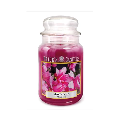 Price's Candles Large Jar Magnolia Candle Scented Candle in Glass Long Burning Home Fragrance Candle Up to 150 Hours Decorative Candle Gift for Women and Men