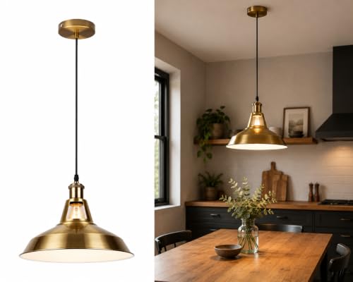 Single Ceiling Pendant Light Fitting Industrial Metal Lampshade E27 Base