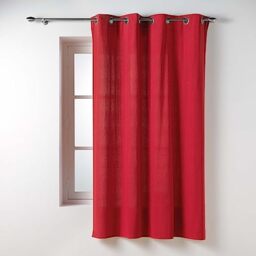Douceur d'Intérieur, Curtain with eyelets (135 x 180 cm) Twily Red, Cotton/Recycled Polyester