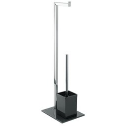 MSV Stainless Steel/Glass Toilet Brush, Black