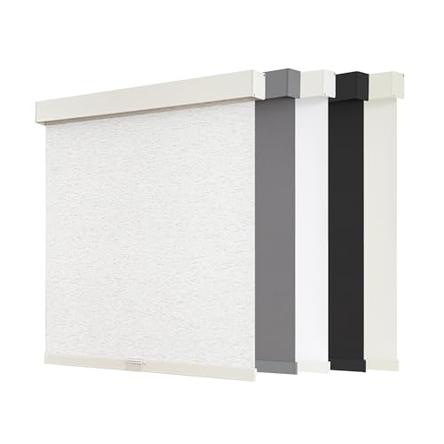 "AOSKY Blackout Roller Shades Cordless Blinds for Windows, Free-Stop Shades with Valance, Thermal Insulated Fabric, UV Protection, Blinds for Home 30"" W x 72"" H (76.5W x 183H cm) Linen Beige"