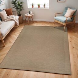 Livabliss Esha Drapia Machine Washable Jute Geometric Design – Living Room 118x170 cm, Dining, Kitchen, Outdoor, Hallway Use, Traditional Boho Style, Tan Beige