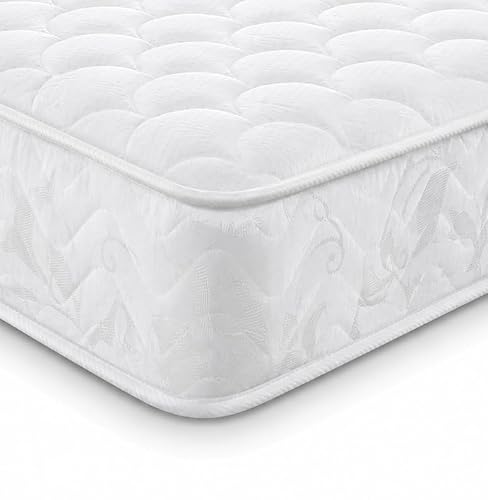 Starlight Beds Shell Small Single Mattress Sprung with Memory Foam Layer - Coil Spring, 7 Inch Deep, Budget Friendly Value Comfort, Soft Support, Rolled & Boxed, UK Manufacturer. White - 75x190x18cm